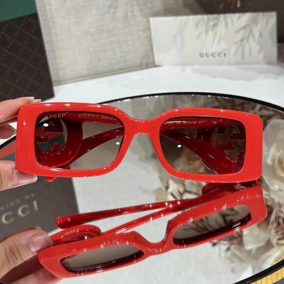 NWT Gucci GG1325S-005 Red Rectangle 54mm Sunglasses main image 5